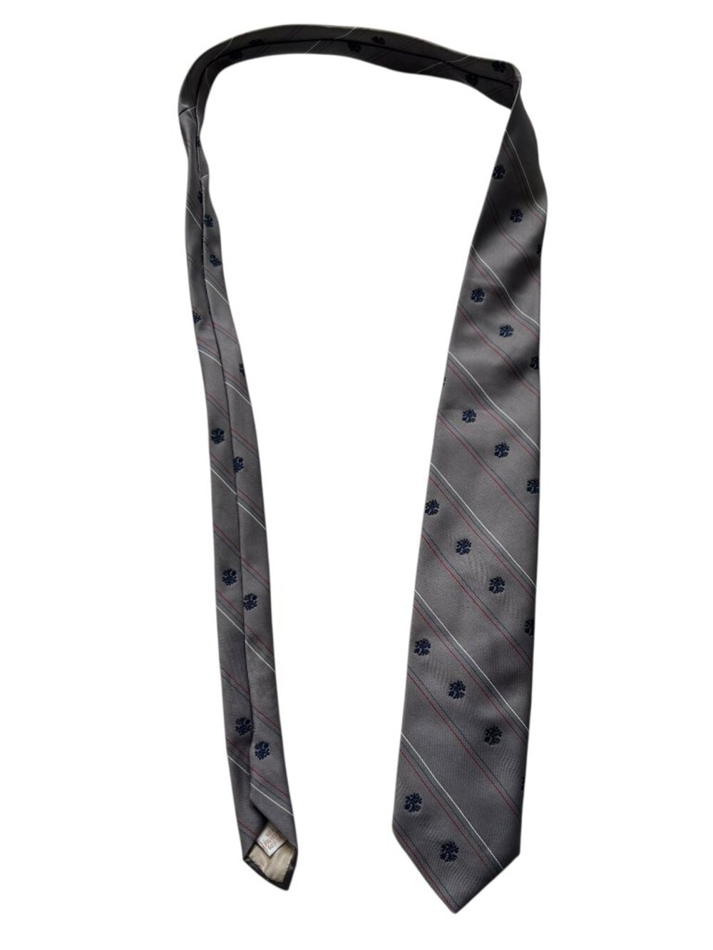 Givenchy Gentlemen Paris tie gray thin stripes red white necktie